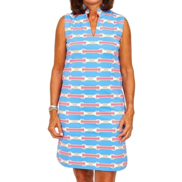 SAILOR - SAILOR Dresses & Skirts - Sailor - Sailor Blue Horse Bit Seaport Sleeveless Shift Dress S